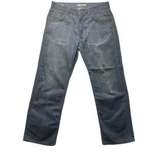Mavi‎ Marco Low Rise Straight Leg Jeans Mens 34x32 Dark Wash Denim Distressed